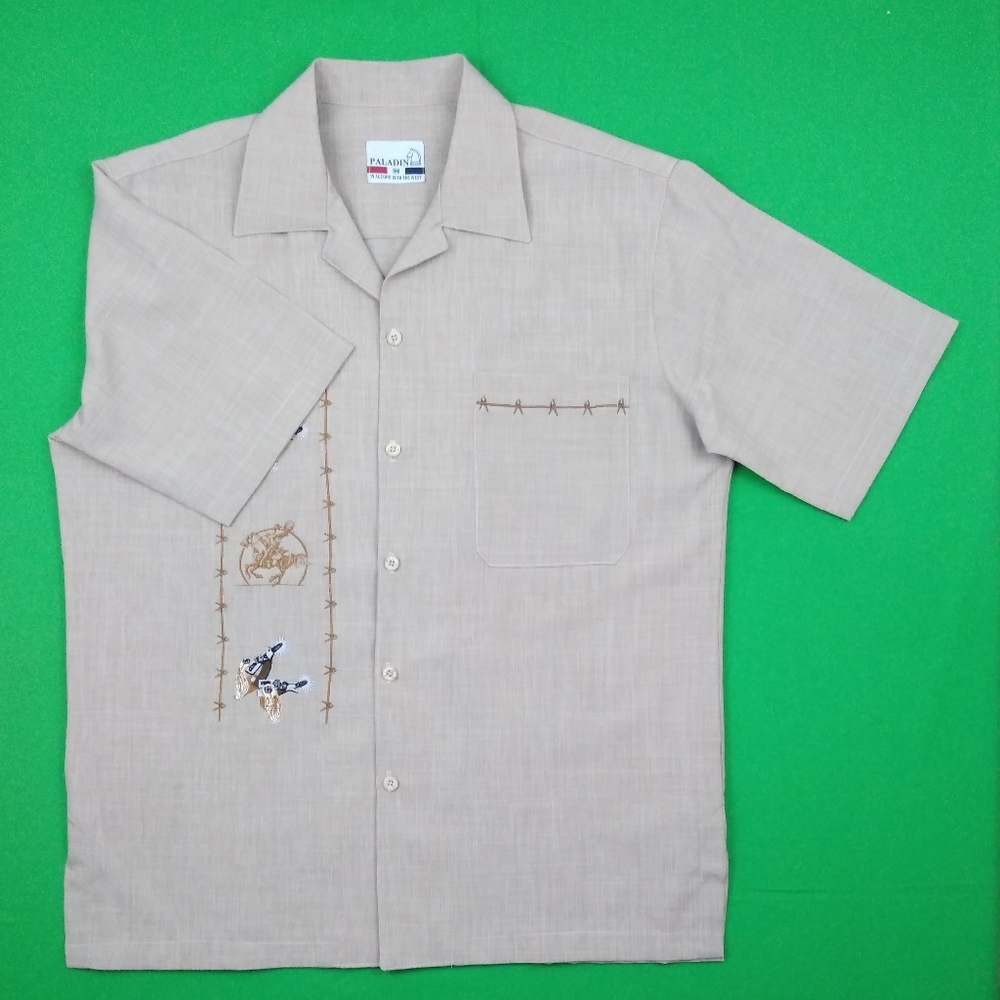 NEW D'Accord Tan with Western Embroidery SS Shirt